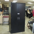 HON Black Metal Adjustable 6 Shelf Storage Cabinet, Locking